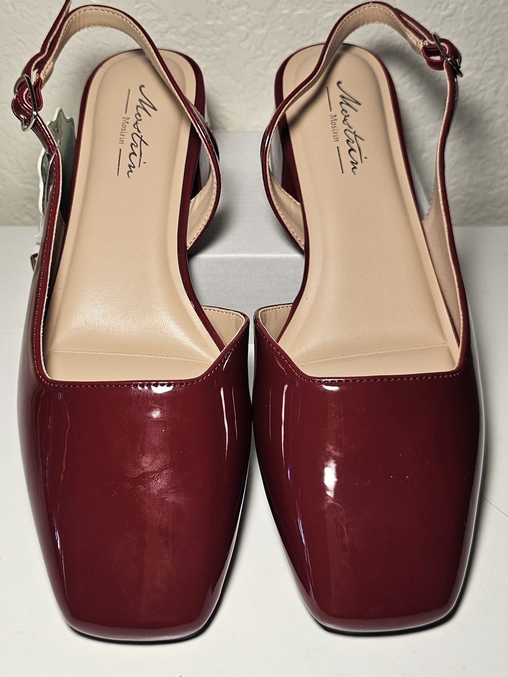Women's Burgundy Patent Slingback Flats